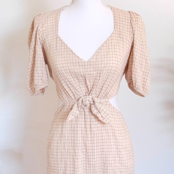 🌸 Cute Coord style Zara Summer Dress - Check with Puff Sleeves and Low Back 🌸 - Picture 2 of 9